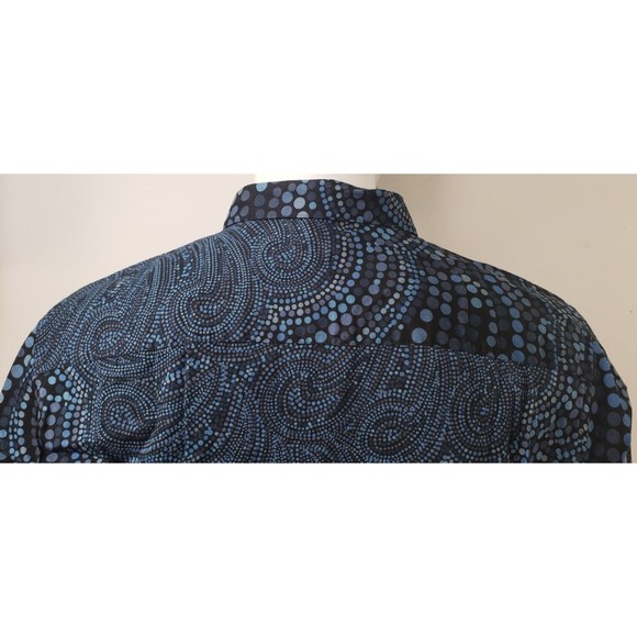 PERRY ELLIS Mens 2X Slim Fit Blue's Circle Abstract Print Button Down Shirt - Picture 11 of 16